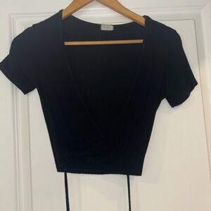 Brandy Melville Black wrap around tie top